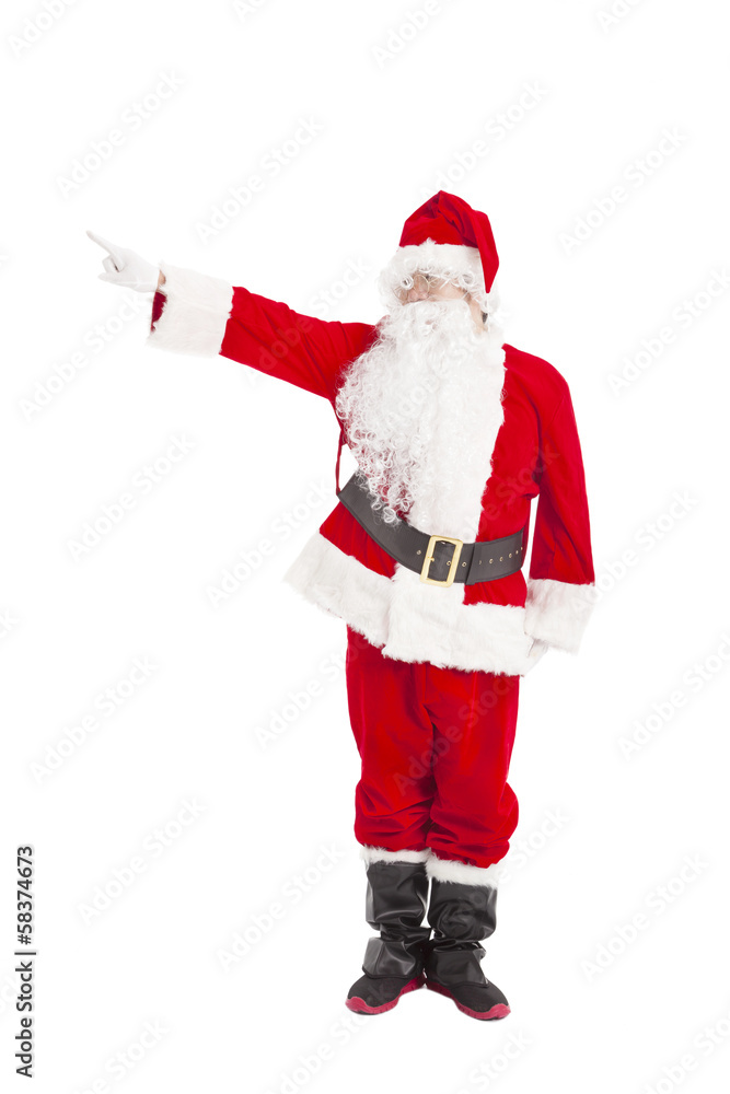 merry Christmas Santa Claus standing and pointing merry Christmas Santa Claus standing and pointing