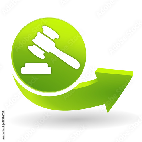 marteau de président sur symbole vert