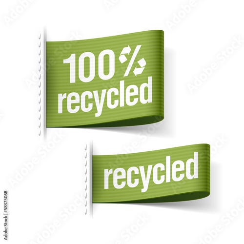 100% recycled product labels
