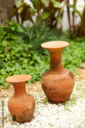 Thai traditional clay pottery in ko Kret island, thailand