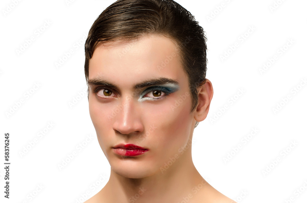 Man wearing make up, Portrait of a drag queen Man wearing make up, Portrait of a drag queen
