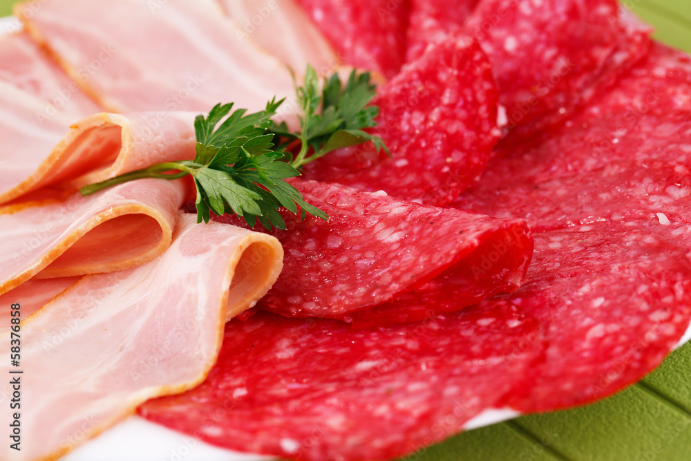 Salami and bacon Salami and bacon