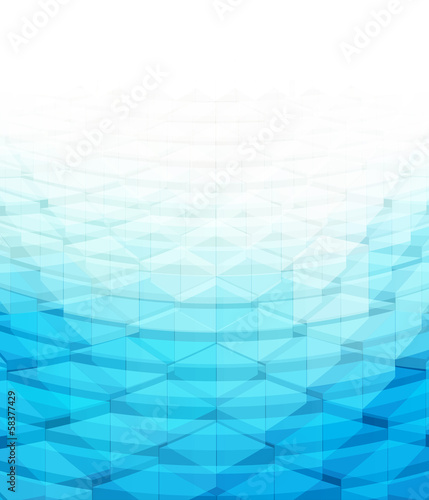 abstract blue geometric background with 3d effect