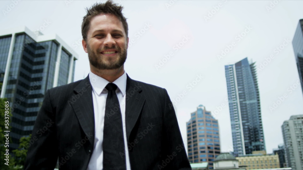 Portrait Young Bearded Caucasian Businessman Portrait Young Bearded Caucasian Businessman