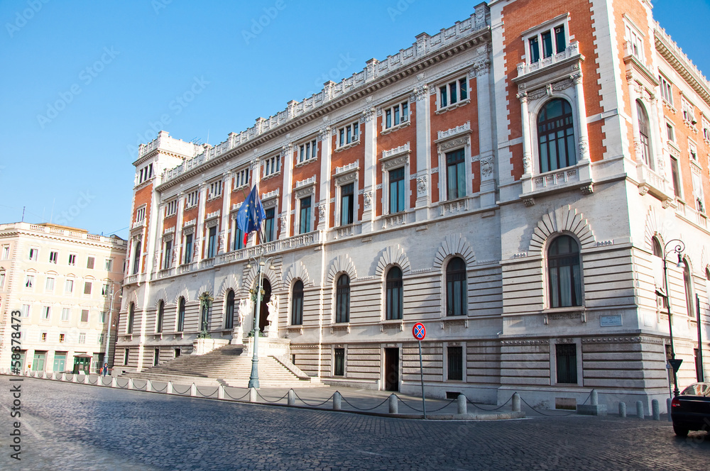 Rear facade of the Palazzo Montecitorio, Rome, Italy.