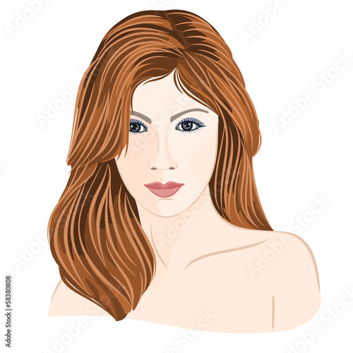 Girl young light brown hair woman with grey eyes