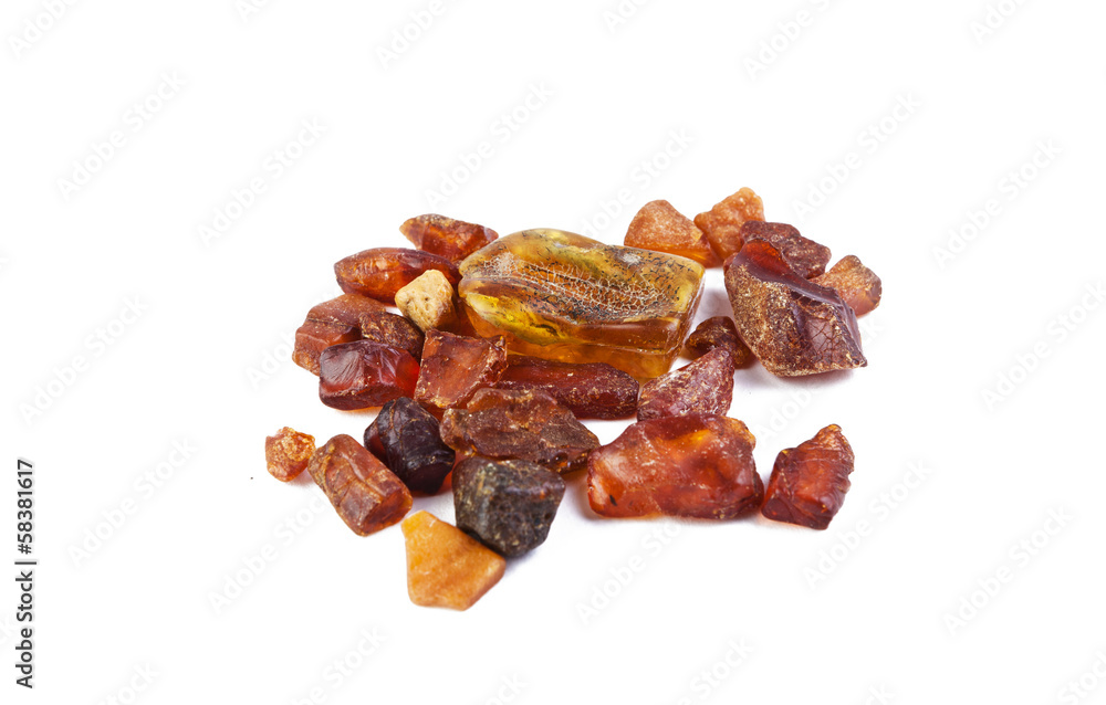 Amber isloated on white background Amber isloated on white background
