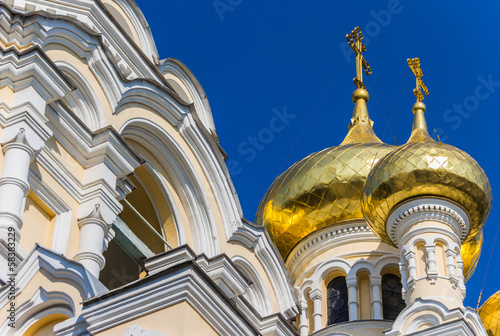 Detail of the Aleksandr Nevsky cathedral in Yalta