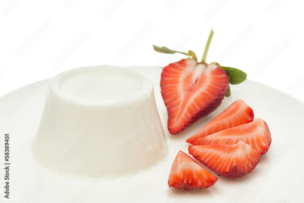 Strawberry yogurt background