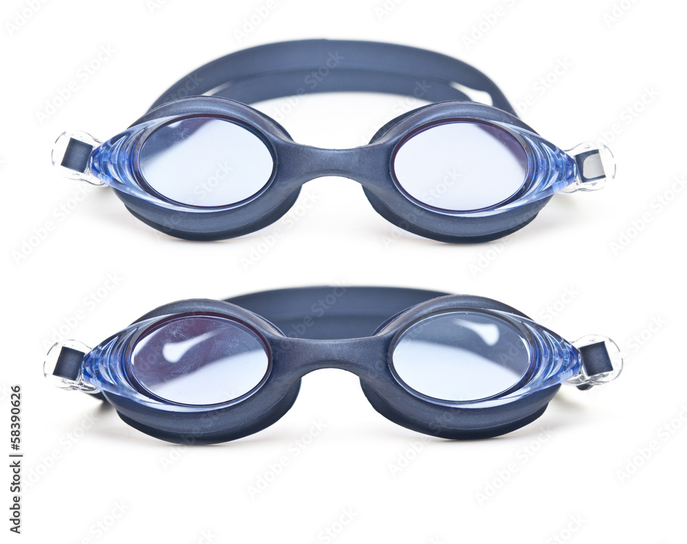 Fototapeta premium set blue swim goggles isolated on white