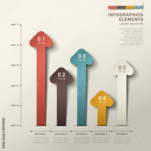 abstract 3d origami paper infographics