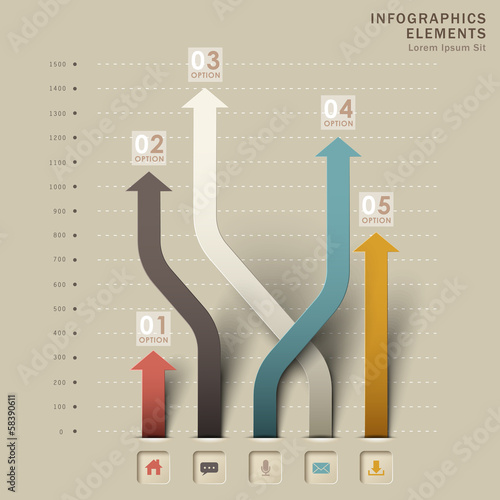 abstract 3d origami paper infographics