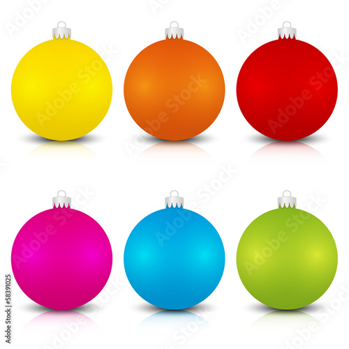 Colorful set of christmas balls