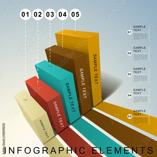 abstract 3d cube infographics