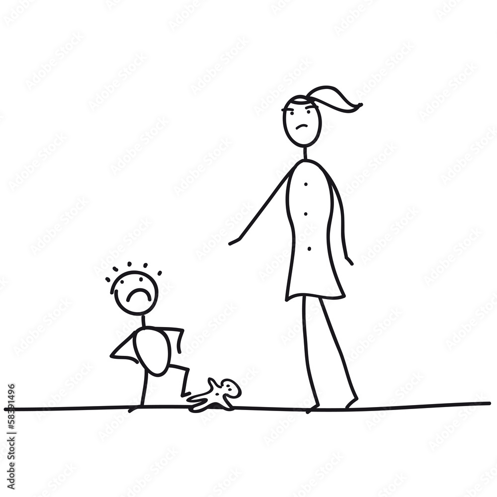 Erziehung - Trotzphase - Kind und Mutter im Disput. Auseinandersetzung zwischen Mutter und Sohn. Erziehung - Trotzphase - Kind und Mutter im Disput. Auseinandersetzung zwischen Mutter und Sohn.