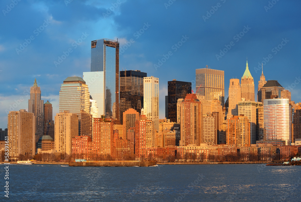 Fototapeta premium Panoramę centrum Manhattanu