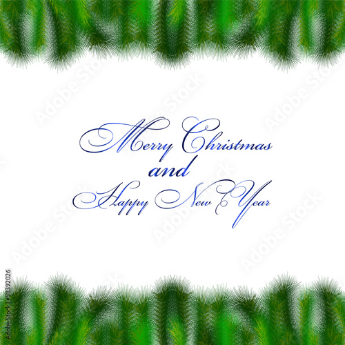 Christmas card made of fir branches