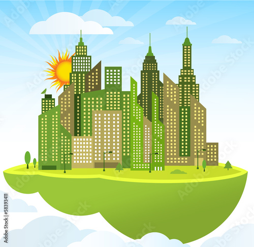 Flying island (modern city)