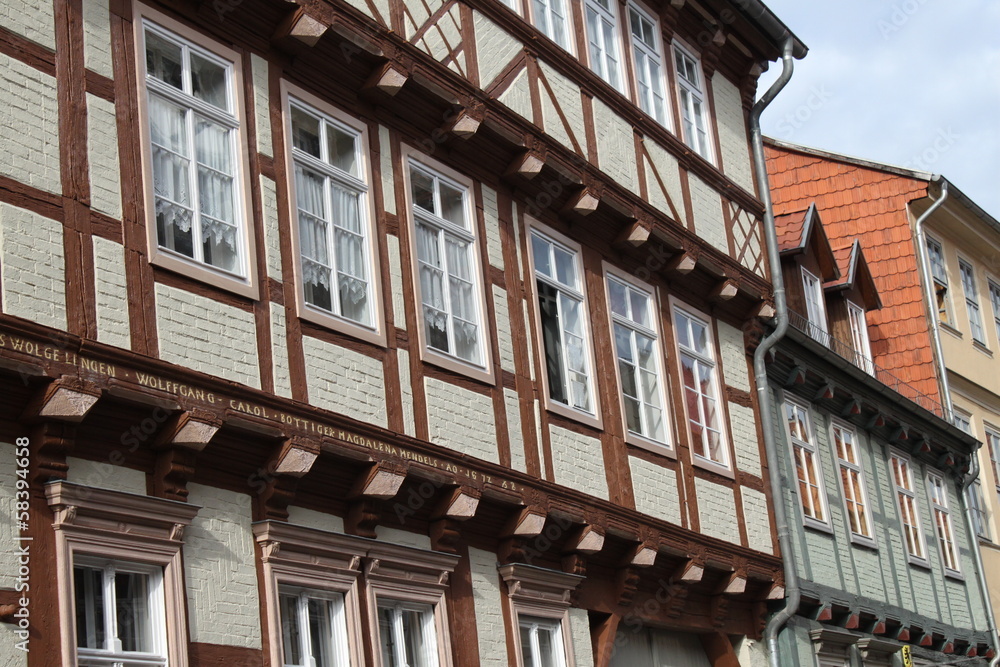 Fototapeta premium Fachwerk in der Quedlinburger Hohen Straße
