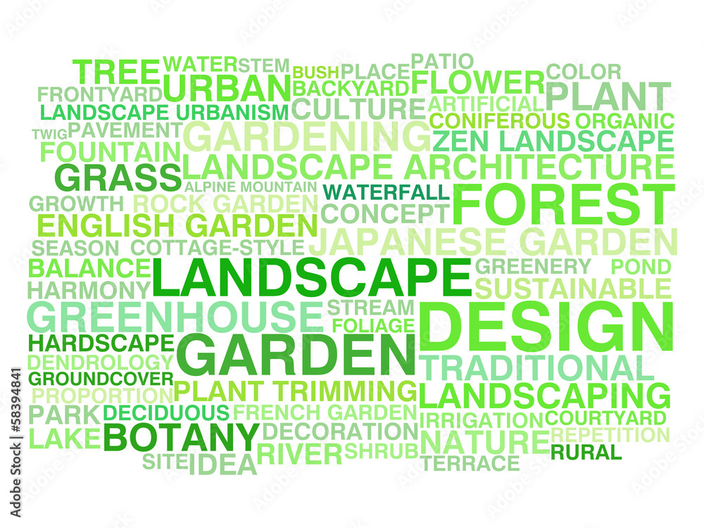 Landscape design. Word cloud concept Landscape design. Word cloud concept