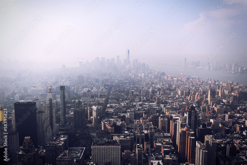 New York City Manhattan Downtown cityscape background