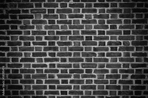 Retro black brick wall background - Vintage background