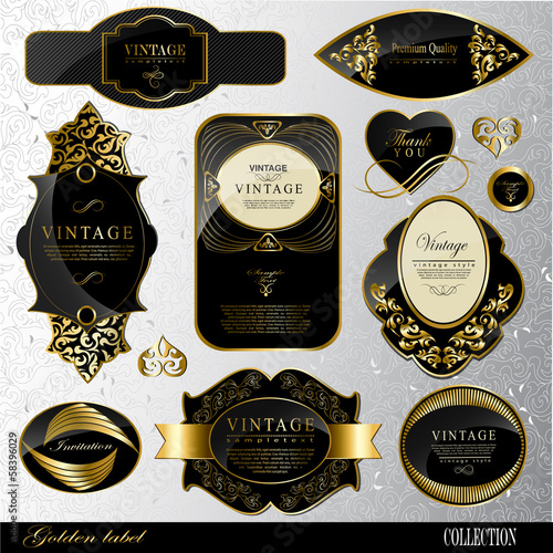 black gold labels