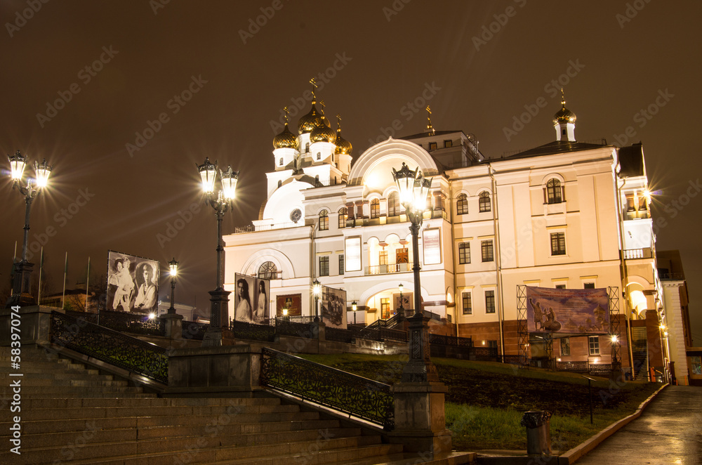 The Church of Blood by night,Ekaterinburg