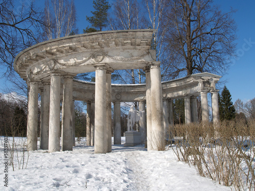 Pavlovsk. Apollo's colonnade in the winter photo
