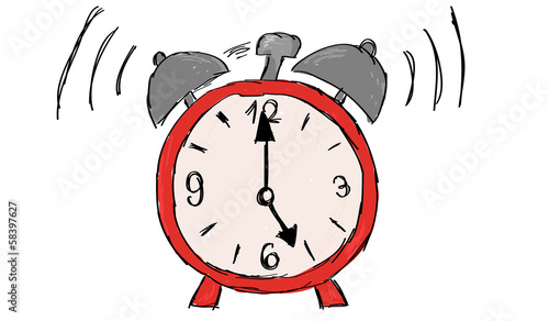 Hand drawn alarm clock