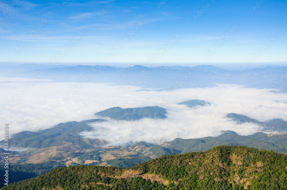 Sea of mist at Doi Inthanon national park, Thailand