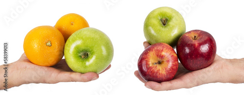 hands and fruit composition