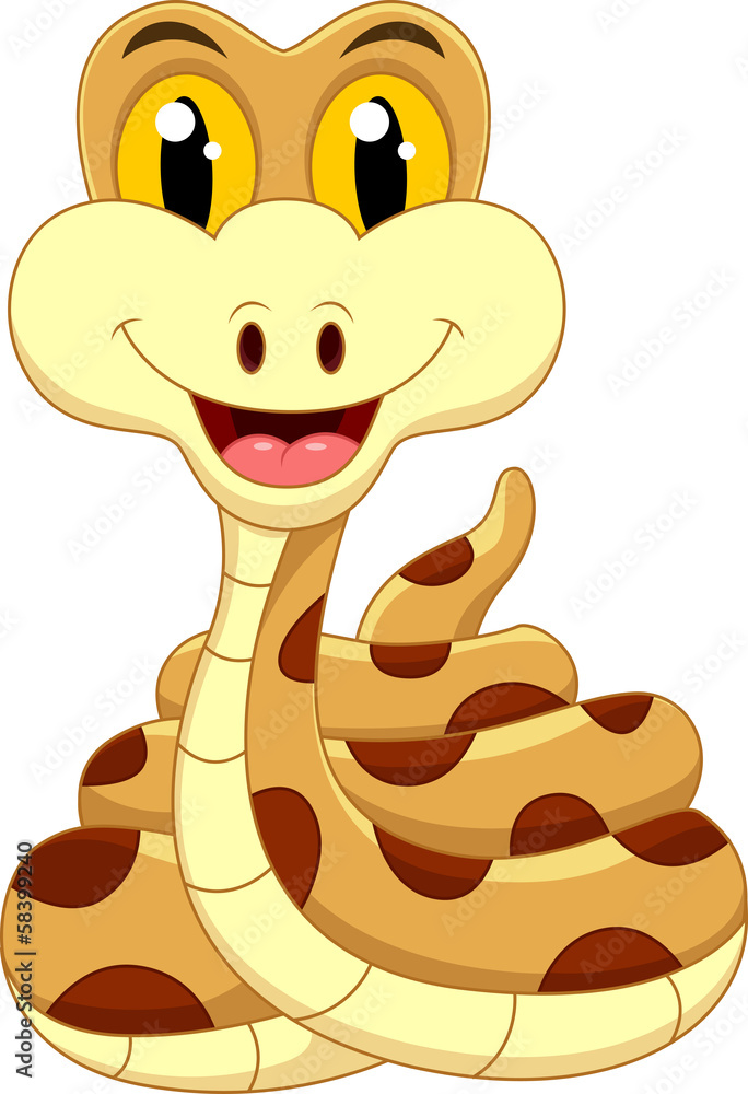 Naklejka premium snake cartoon character