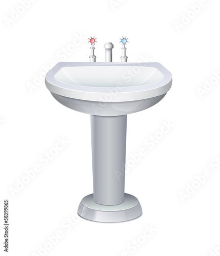 Washbasin With White Water Tap