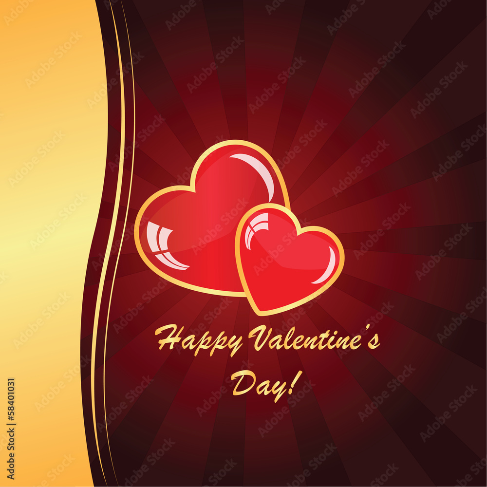 Valentine's background with two hearts Valentine's background with two hearts