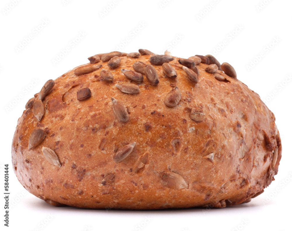 Hamburger bun or roll with sesame seeds cutout Hamburger bun or roll with sesame seeds cutout