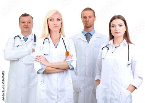 Medical workers isolated on...