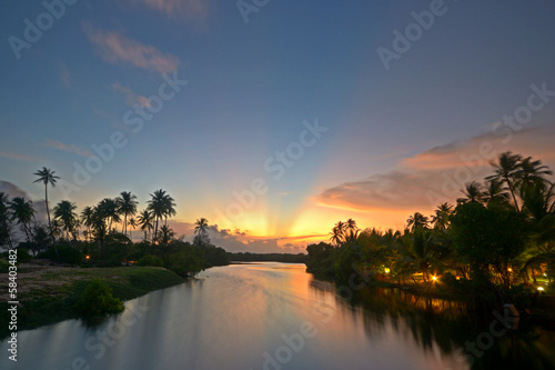 Tangalla backwaters at sunset, Sri Lanka