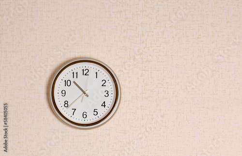 Clock on wall background