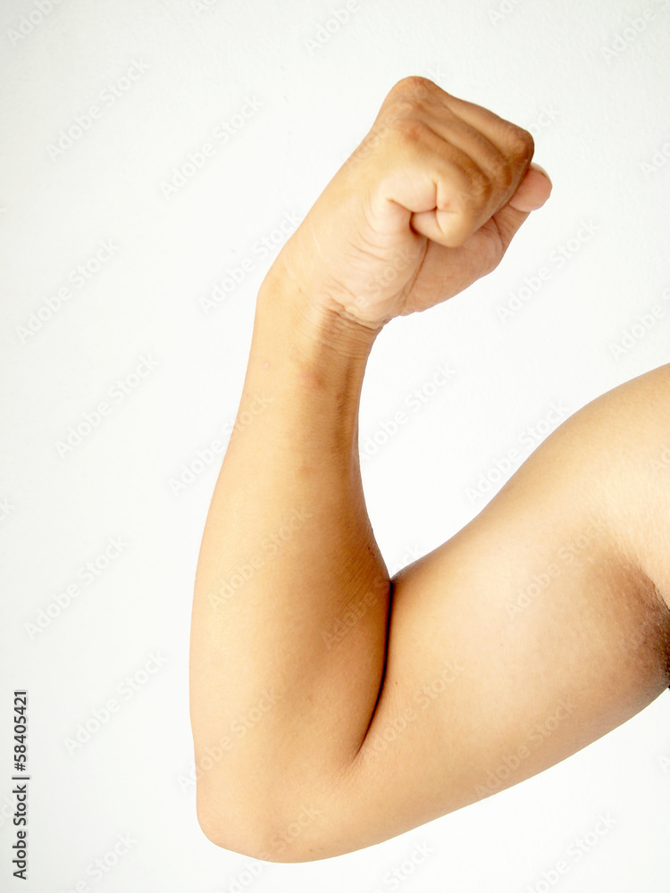 Picture of a muscular arm flexing Picture of a muscular arm flexing
