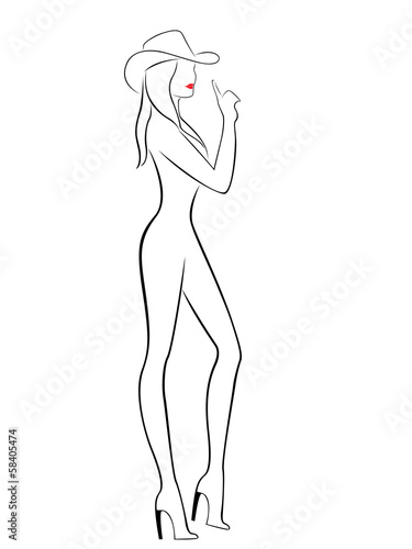 Cowboy style attractive woman
