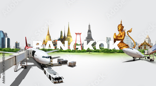 Canvas Print Travel in Bangkok, concept panorama landscape