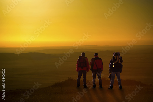 three hikers and chaoyang photo