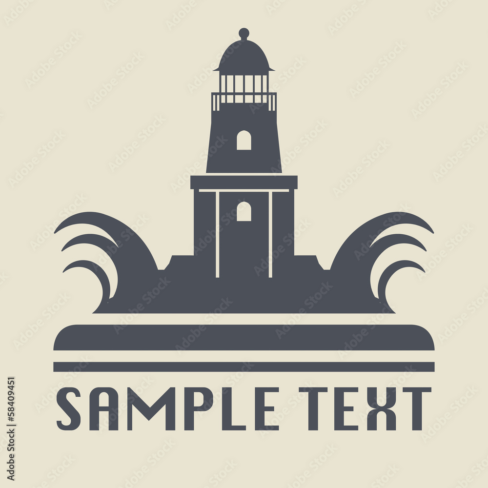 Lighthouse icon or sign, vector