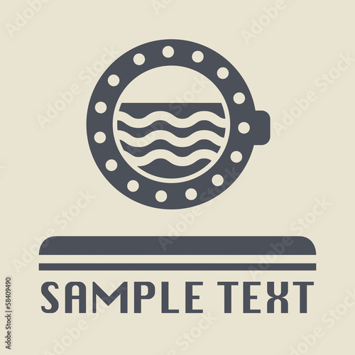 Ship porthole icon or sign, vector