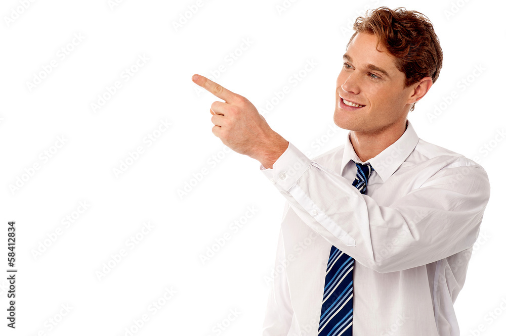 Businessman pointing at something Businessman pointing at something