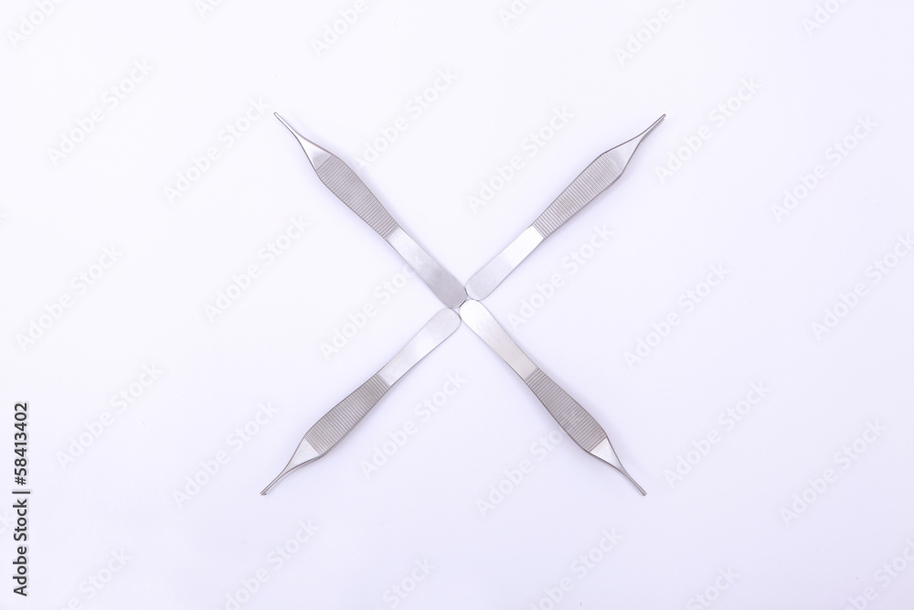 Surgical instrument on white background Surgical instrument on white background