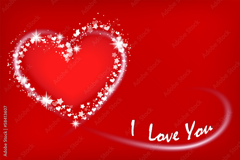 Valentine`s card with heart. Valentine`s card with heart.