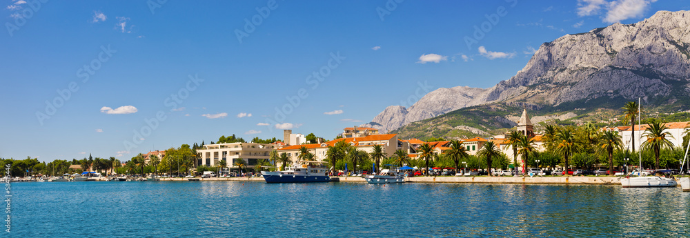 Panorama of Makarska city, Croatia