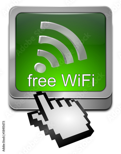 free WiFi Wlan Button mit Cursor